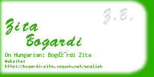 zita bogardi business card